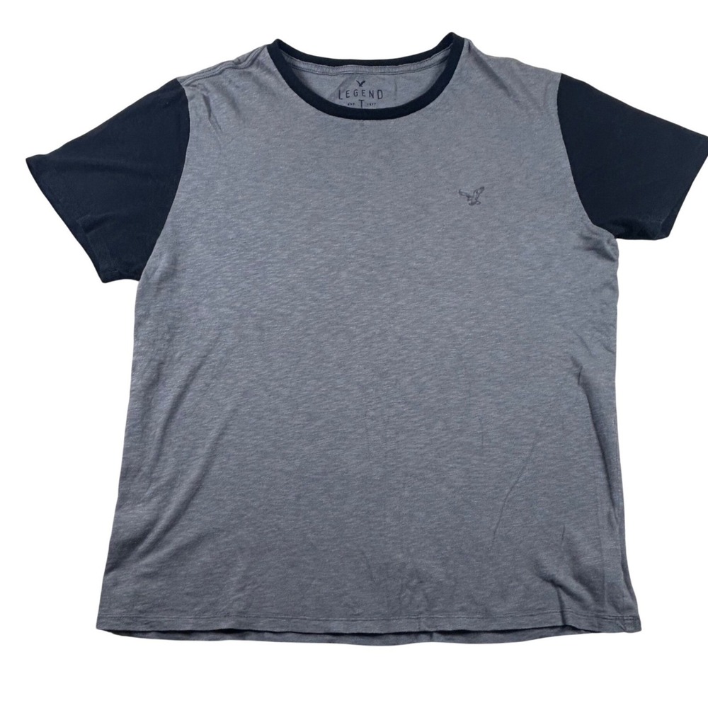 American Eagle Outfitters Mens Legend T Shirt Grey Black Colorblock Medium